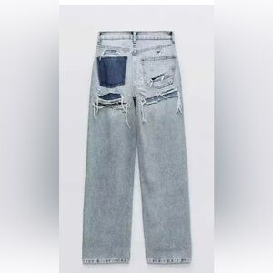 Zara TRF ripped baggy jeans